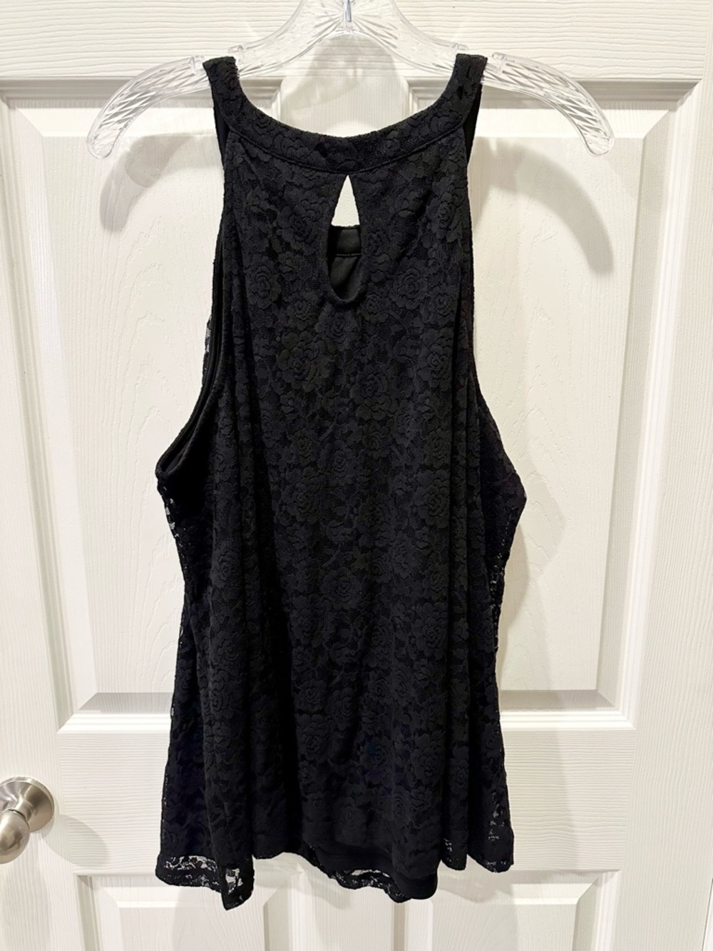 Torrid 1X Black Lace High Neck Goddess Tank Top - Picture 5 of 11